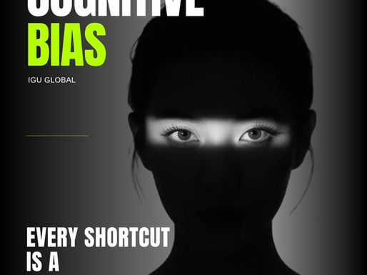 IGU Global magazine cover on cognitive bias in retail, reading Every Shortcut Is A Brand Promise over a woman's face in shadow