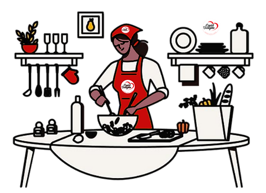 Image showing a lady preparing a meal in the kitchen