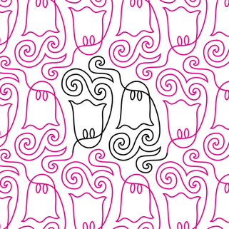 Ghosts and swirls quilting design