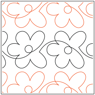wavy flower longarm quilting panto
