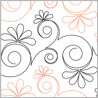 swirls and small petals quilting design