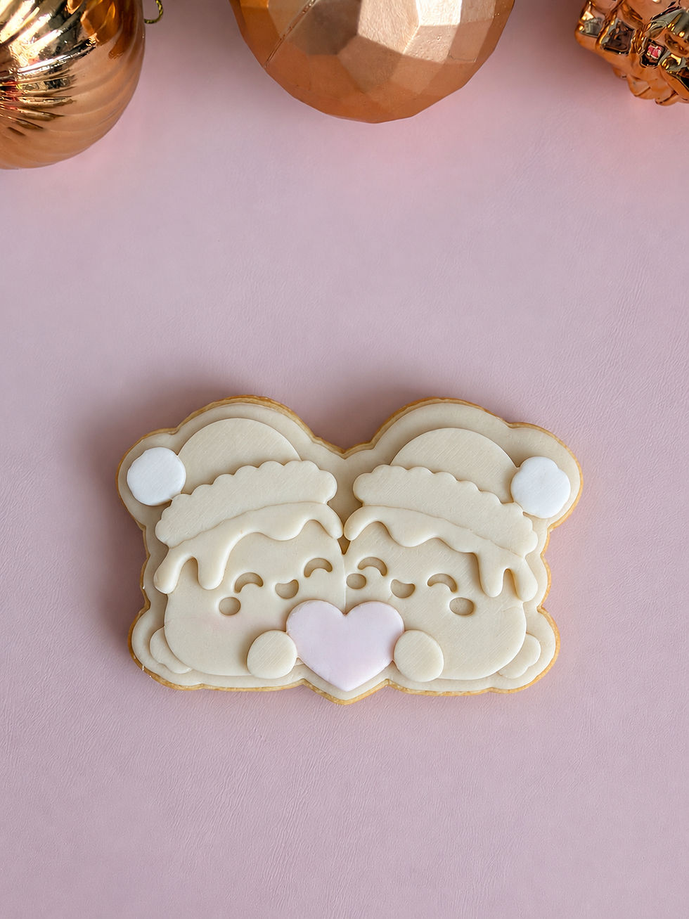 cute kawaii christmas pudding cookie cutters and embosser fondant cookies