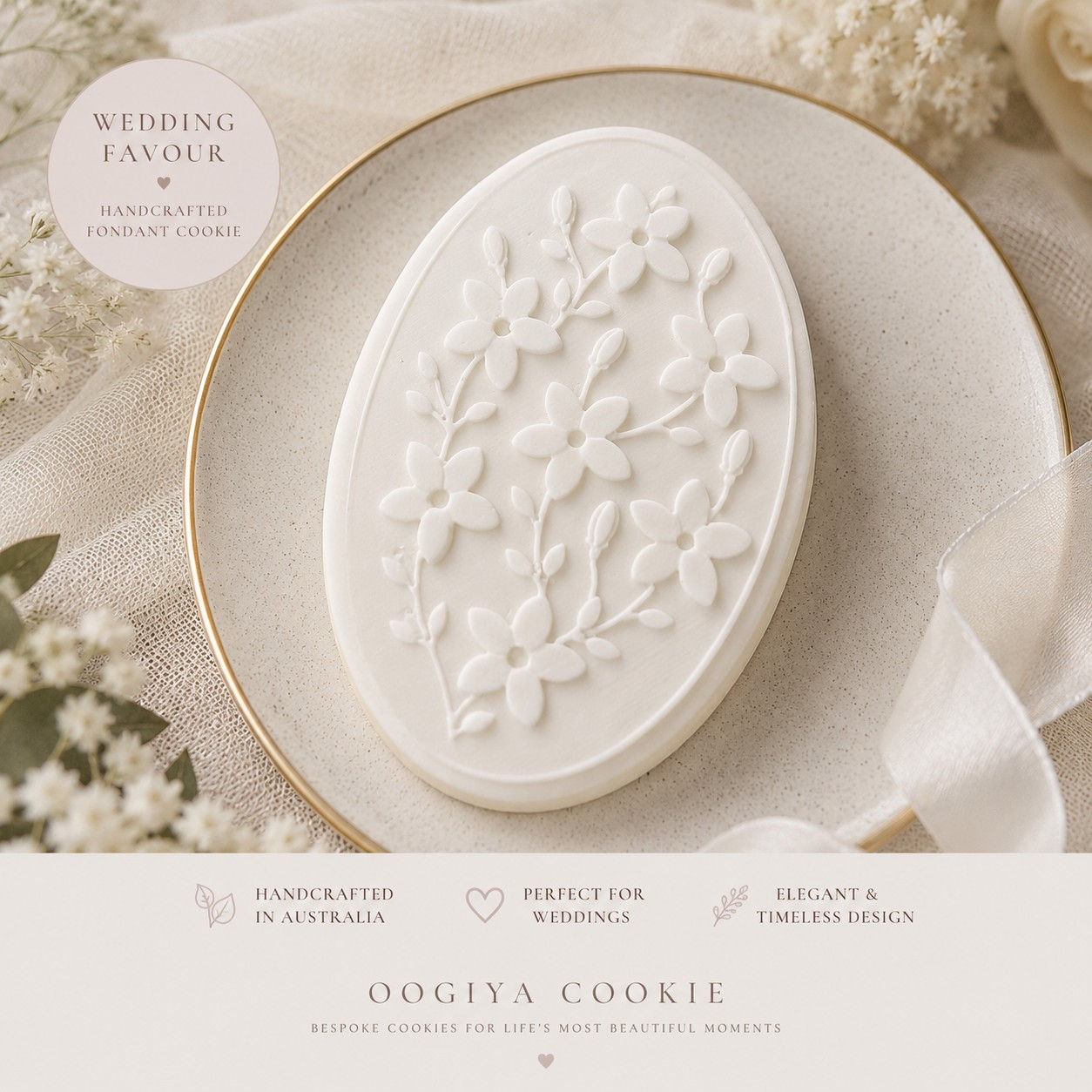 Elegant Floral Cookie cutter for fondant cookies