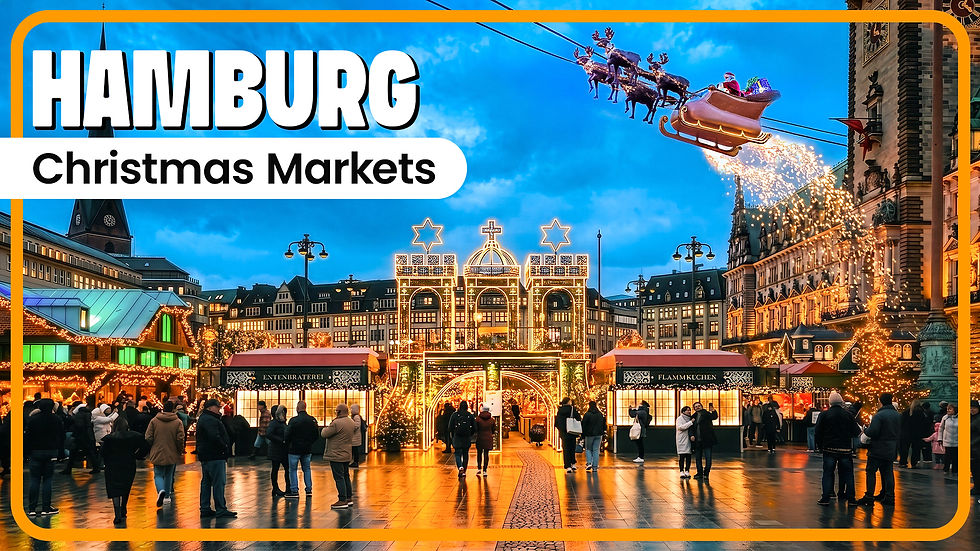 Christmas in Hamburg | Walking Under the Flying Santa & Christmas Lights