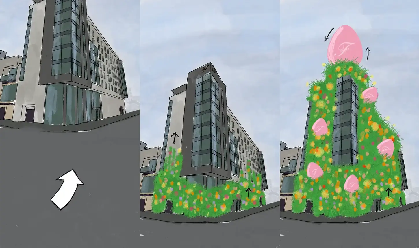 Storyboard showing the process of animation