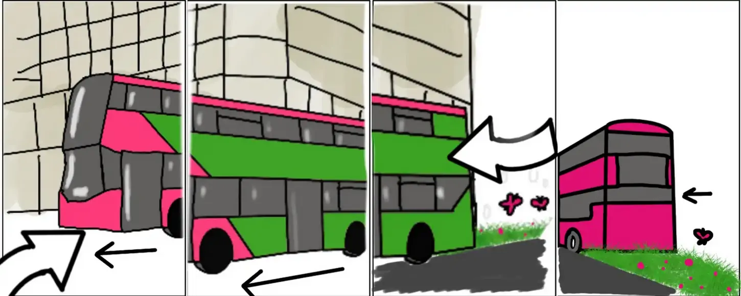 Storyboard showing process of animation