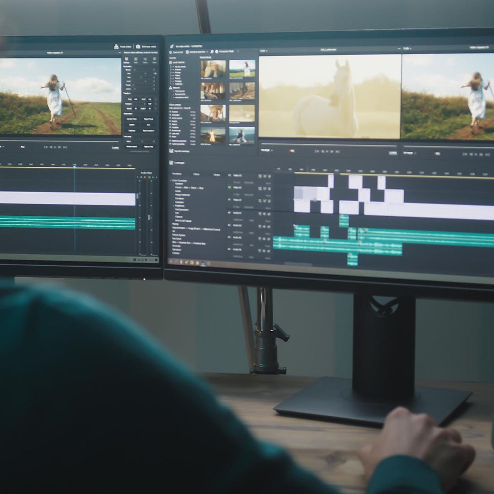 video editing software on computer screen
