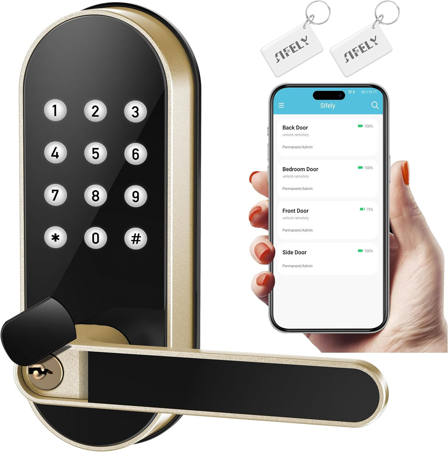 Sifely St Smart Lock - Gold
