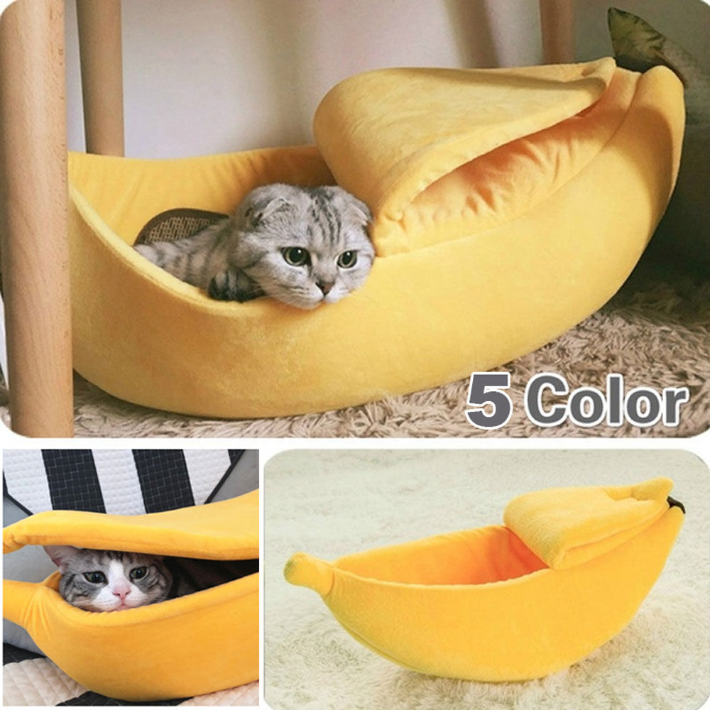 Funny Banana Cat Bed House — Cozy Warm Pet Basket for Cats & Small Dogs