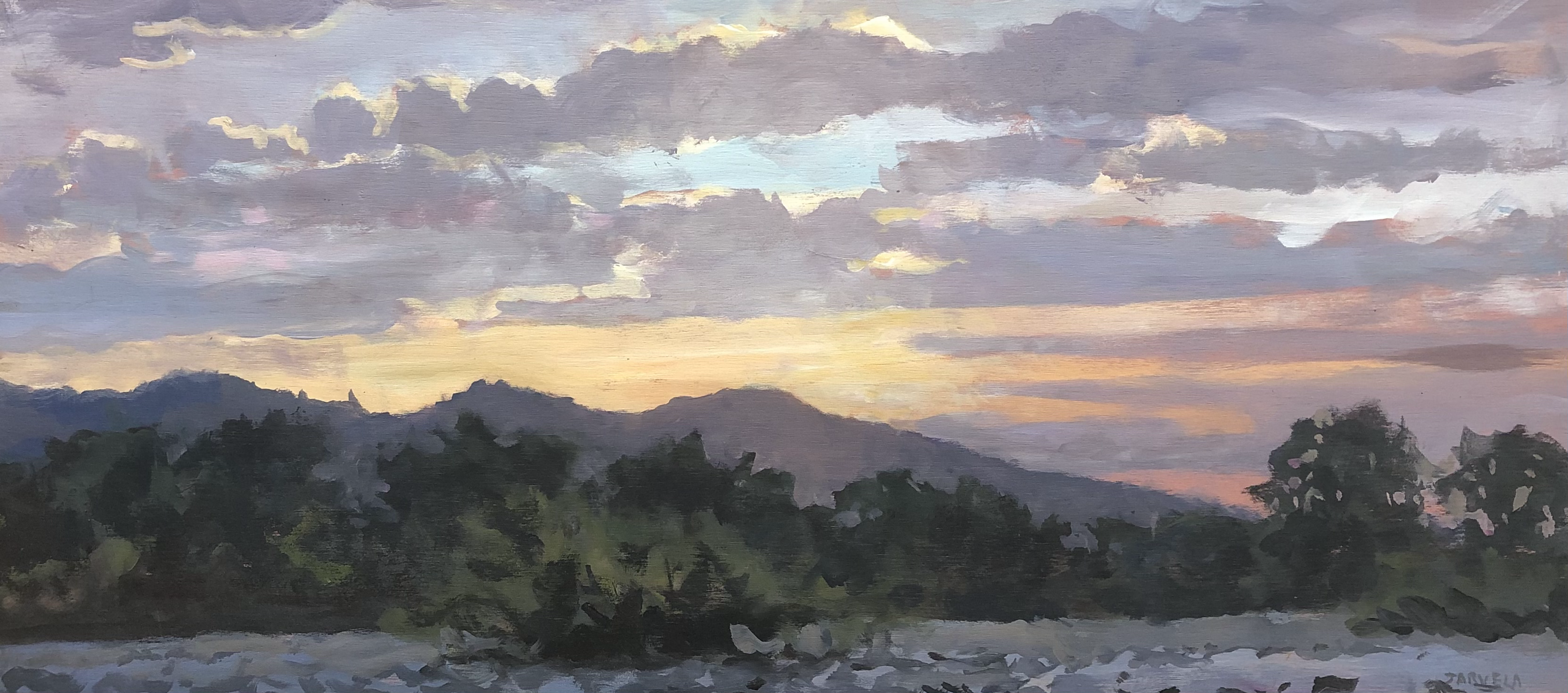 Jarvela-Sunset, 15 x 31 1:2%22 $2400