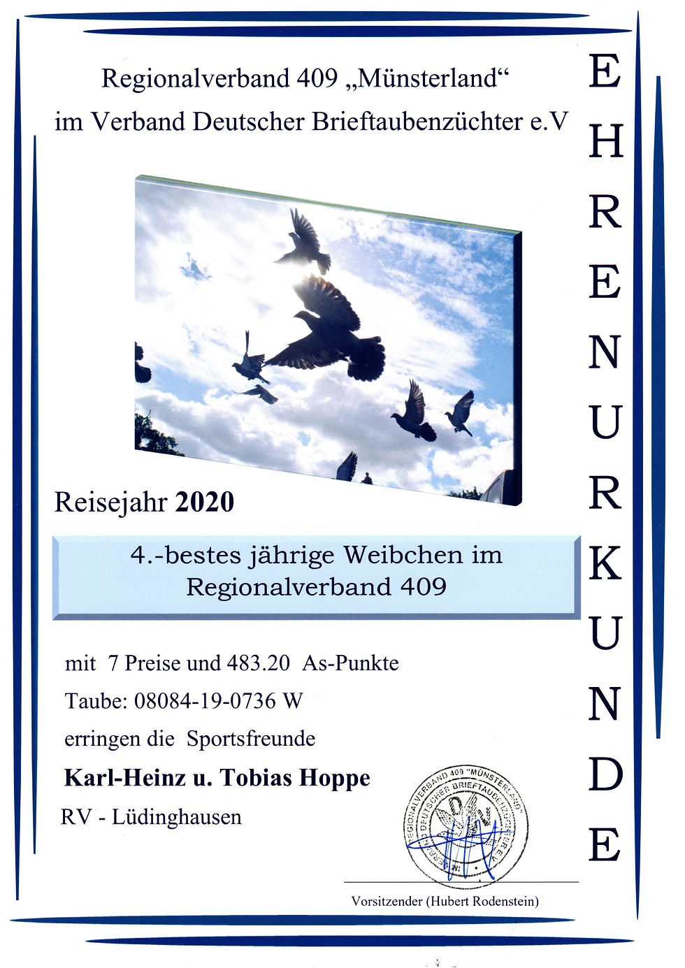 4. bestes jähriges Weibchen RegV