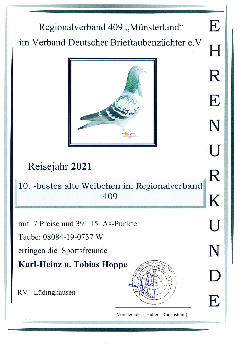 10. bestes Weibchen RegV