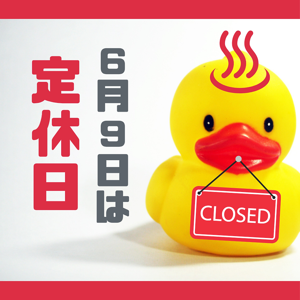 🦆 明日6月9日(火)は定休日です