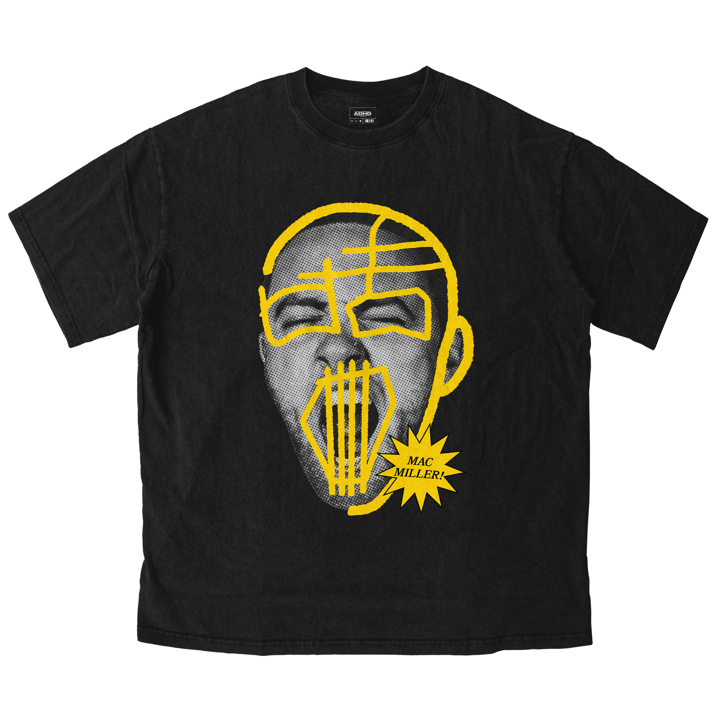 mac miller portrait graphic oversize heavyweight t-shirt