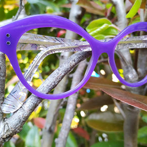 lunettes sur mesure lilas / purple bespoke eyewear