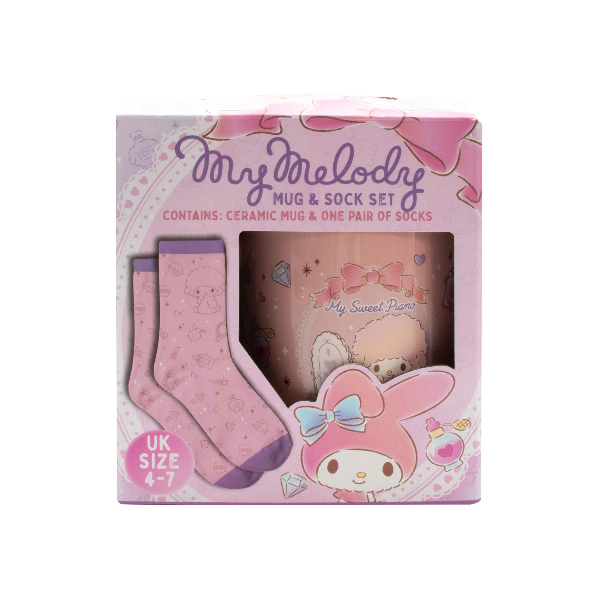 sanrio gifts, cute sanrio products, kawaii mug, my melody gifts, cute my melody products, cute gifts for her, kawaii socks