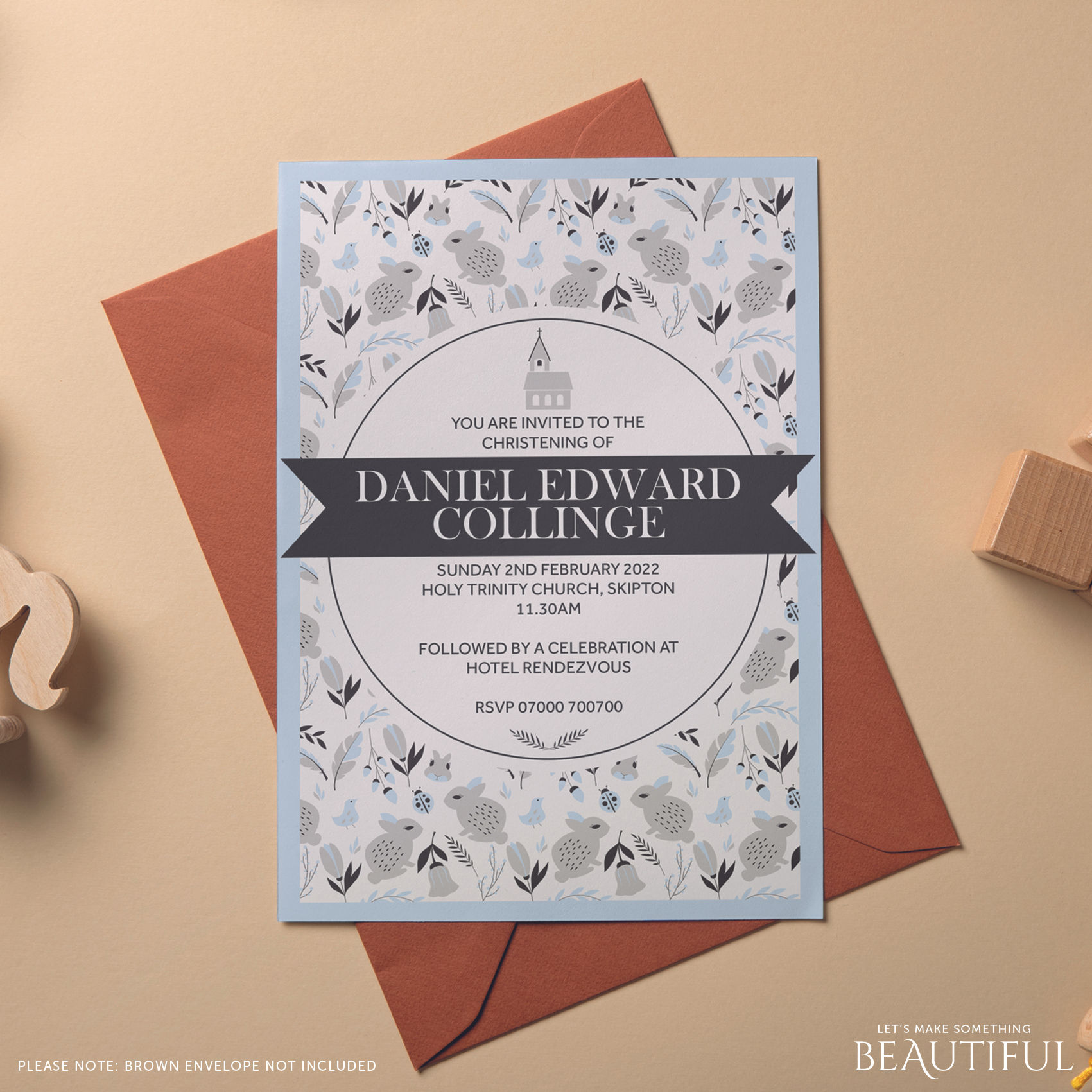 bespoke christening invitations uk, blue baptism invites, baby boy christening invites, cute christening invites for boys uk