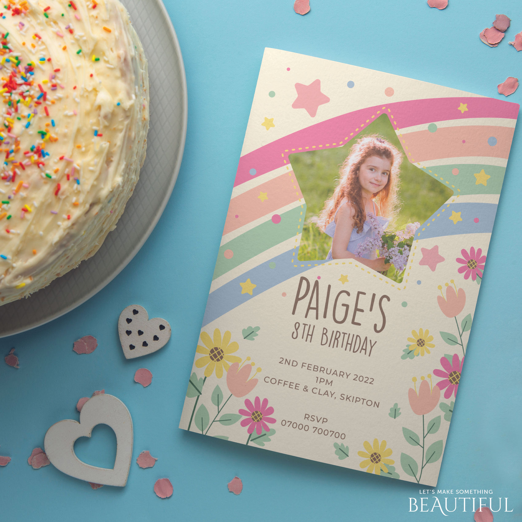girls birthday party invites, personalised photo birthday party invites, personalised invitation printing colne, invites uk