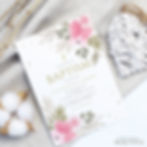 personalised baptism invitations uk, beautiful baptism invitations, baptism invites for girls, floral baptism invites skipton