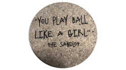 Cork coaster with fun saying
