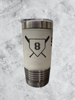 Customized leather tumbler