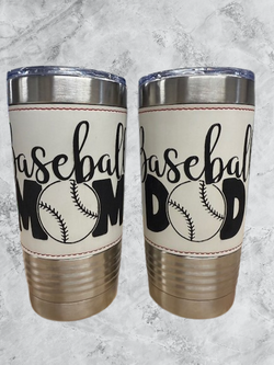 Baseball Mom & Dad Leather tumblers