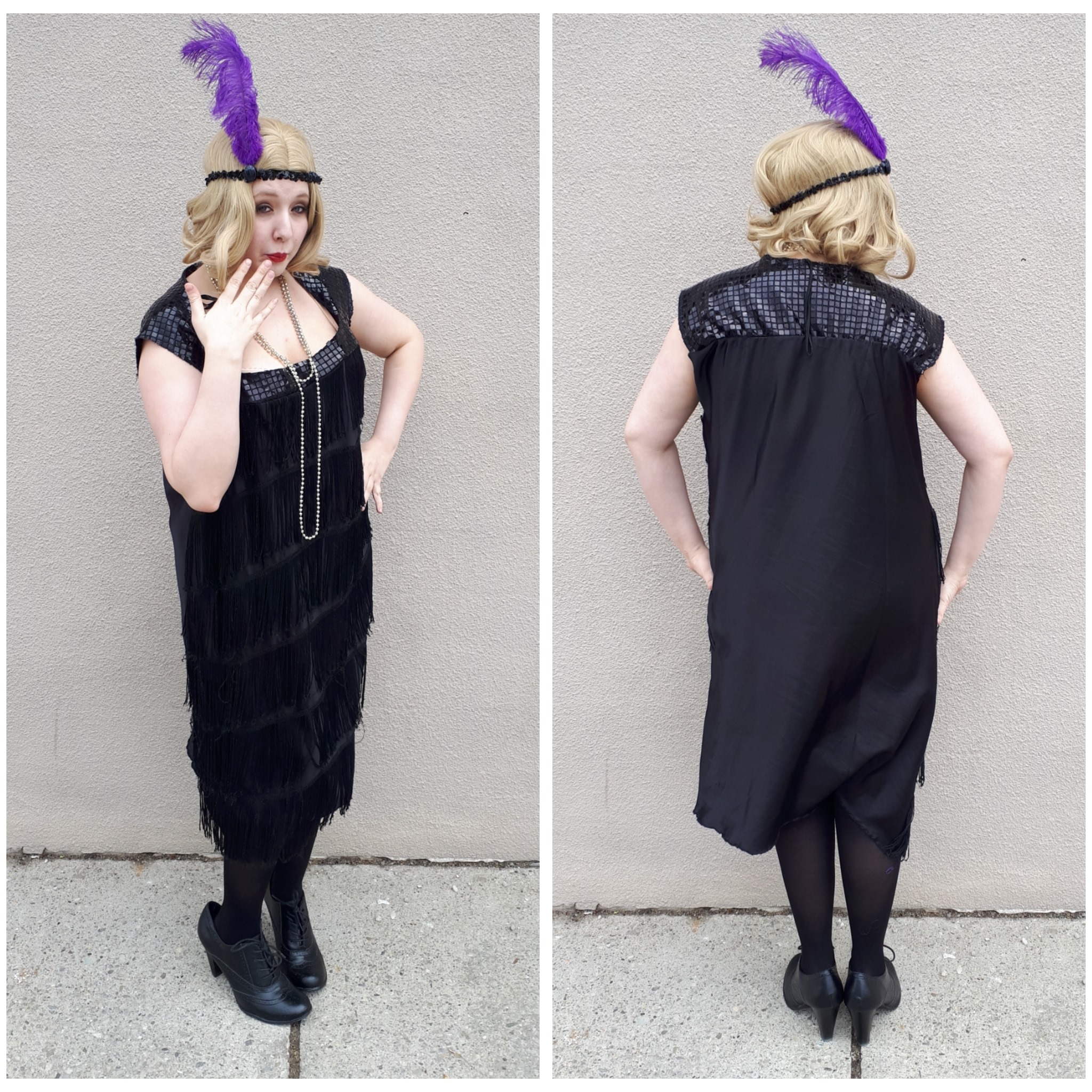 Plus Size Black Fringe Flapper