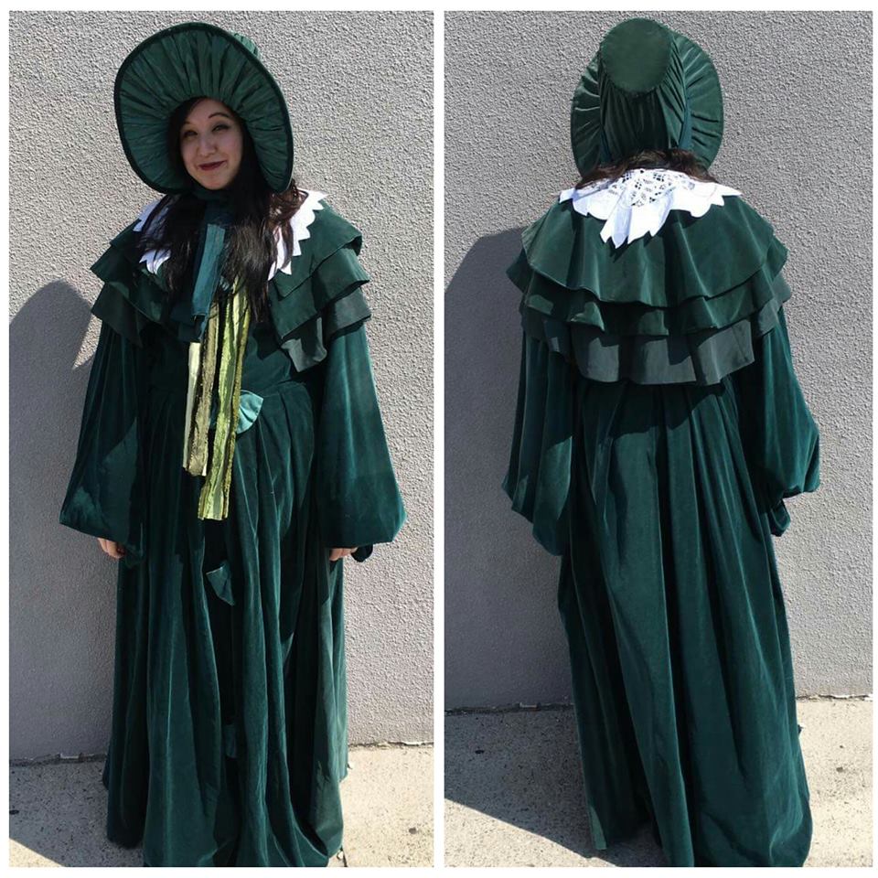Green Velvet Victorian Dress