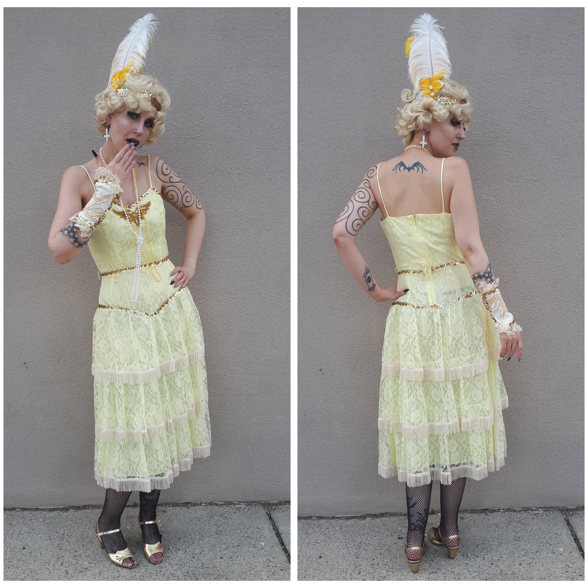 Yellow Lace Flapper