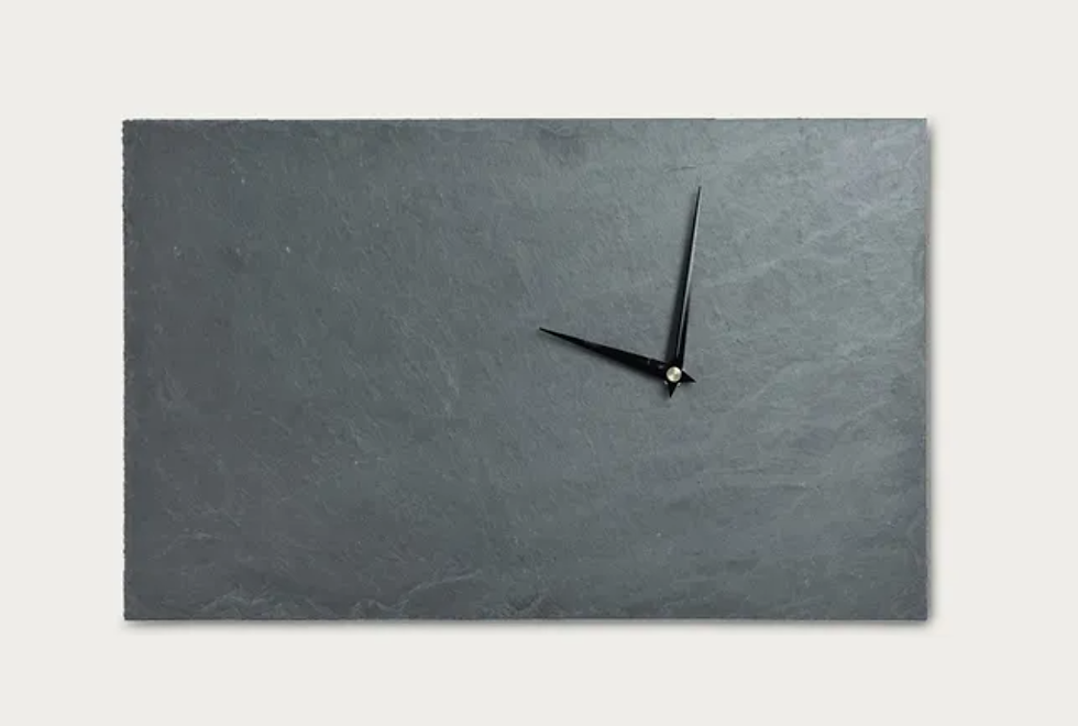 Graphite Wall Clock Stone With Black Hands ACL0040