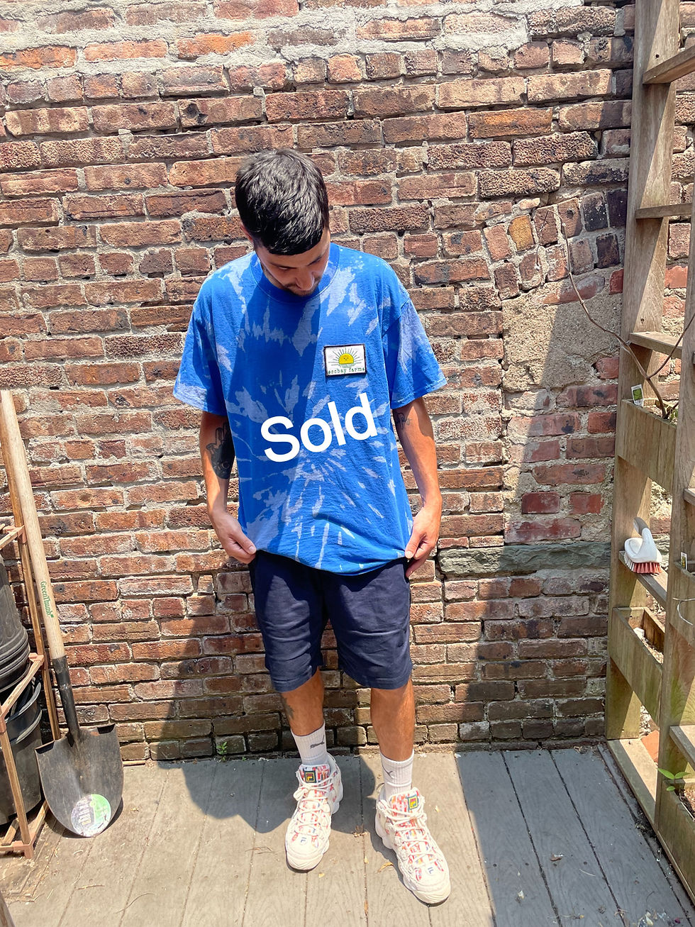 Thumbnail: Bleach dye blue tshirt front view sold