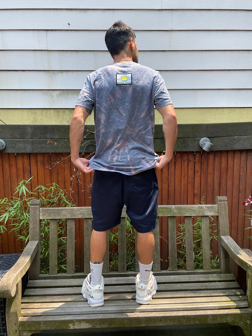 Thumbnail: Bleach dye grey tshirt back view