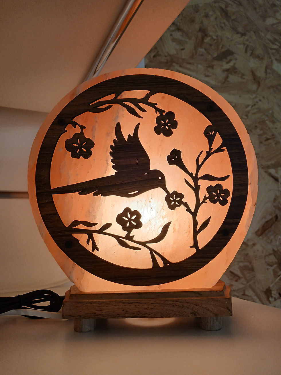 🕯️ Lampe de Sel Himalayen – Oiseau – 5 kg