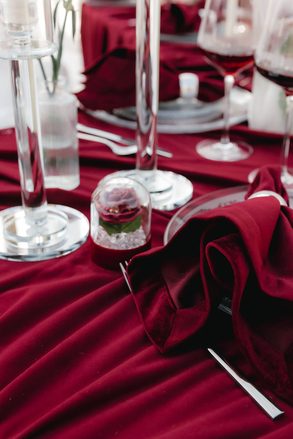 Miniaturbild: Personalisiertes Gastgeschenk mit Rosenkerze unter Glas