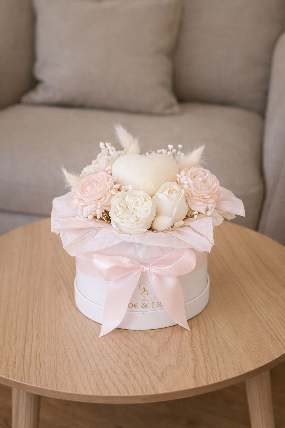 Miniaturbild: Blush Bloom – Kerzenbouquet