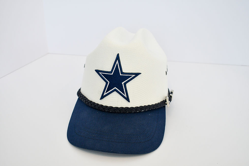 Dallas Cowboys cowboy cap with white crown, blue ball cap brim, and embroidered star logo.