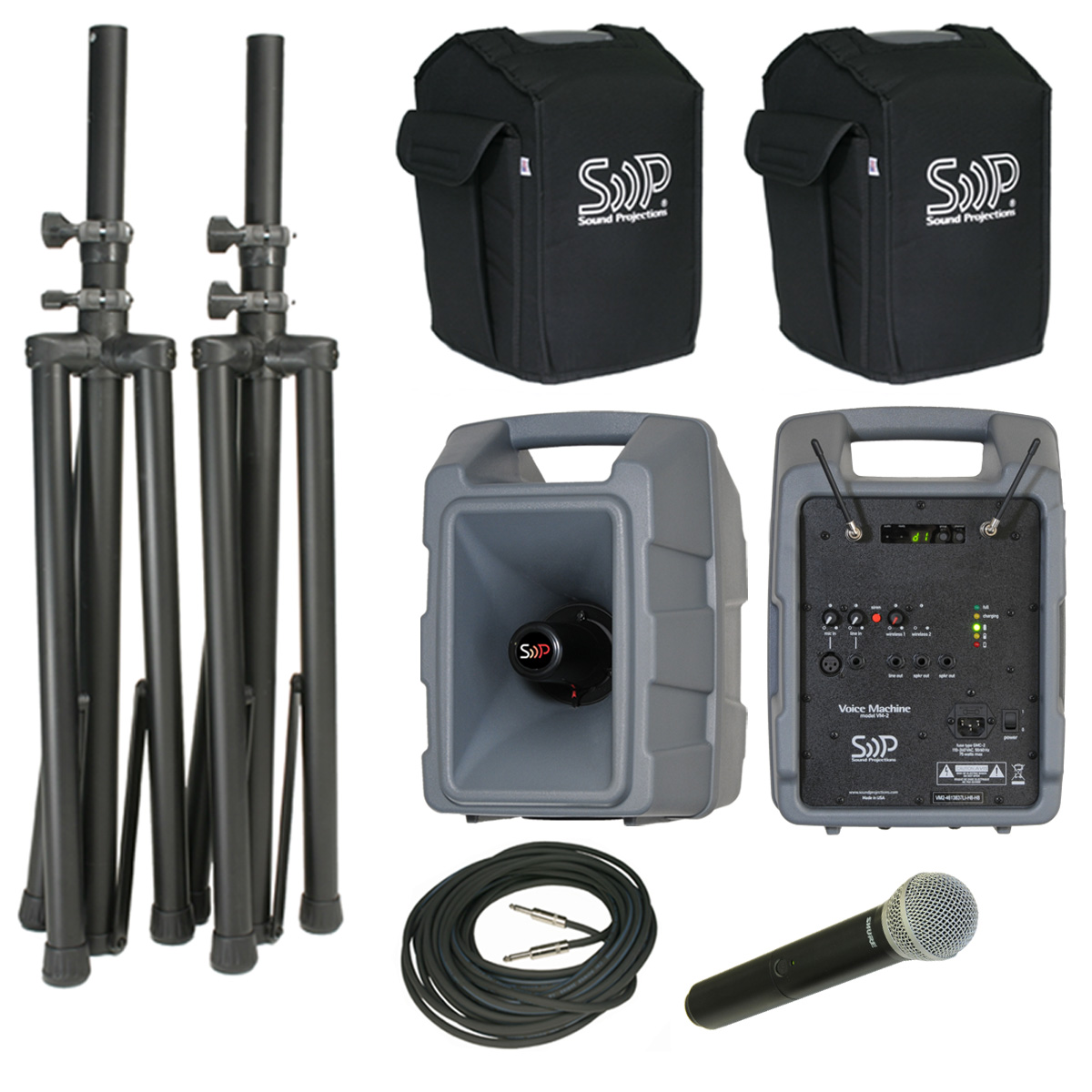 Sound Projections VM2-HHDLX &mdash; Voice Machine VM-2+ Deluxe: UHF Handheld Wireless + Companion Speaker