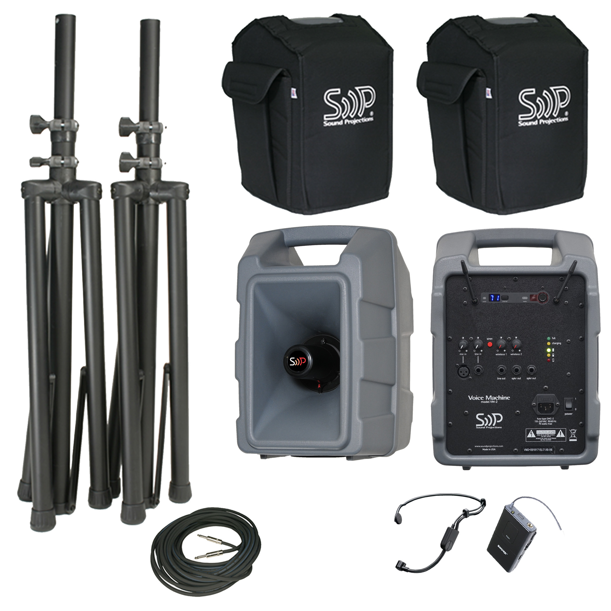 Sound Projections VM2D-HBMDLX &mdash; Voice Machine VM-2+ Deluxe: 60-Ch Digital Headset Wireless + Companion Speaker