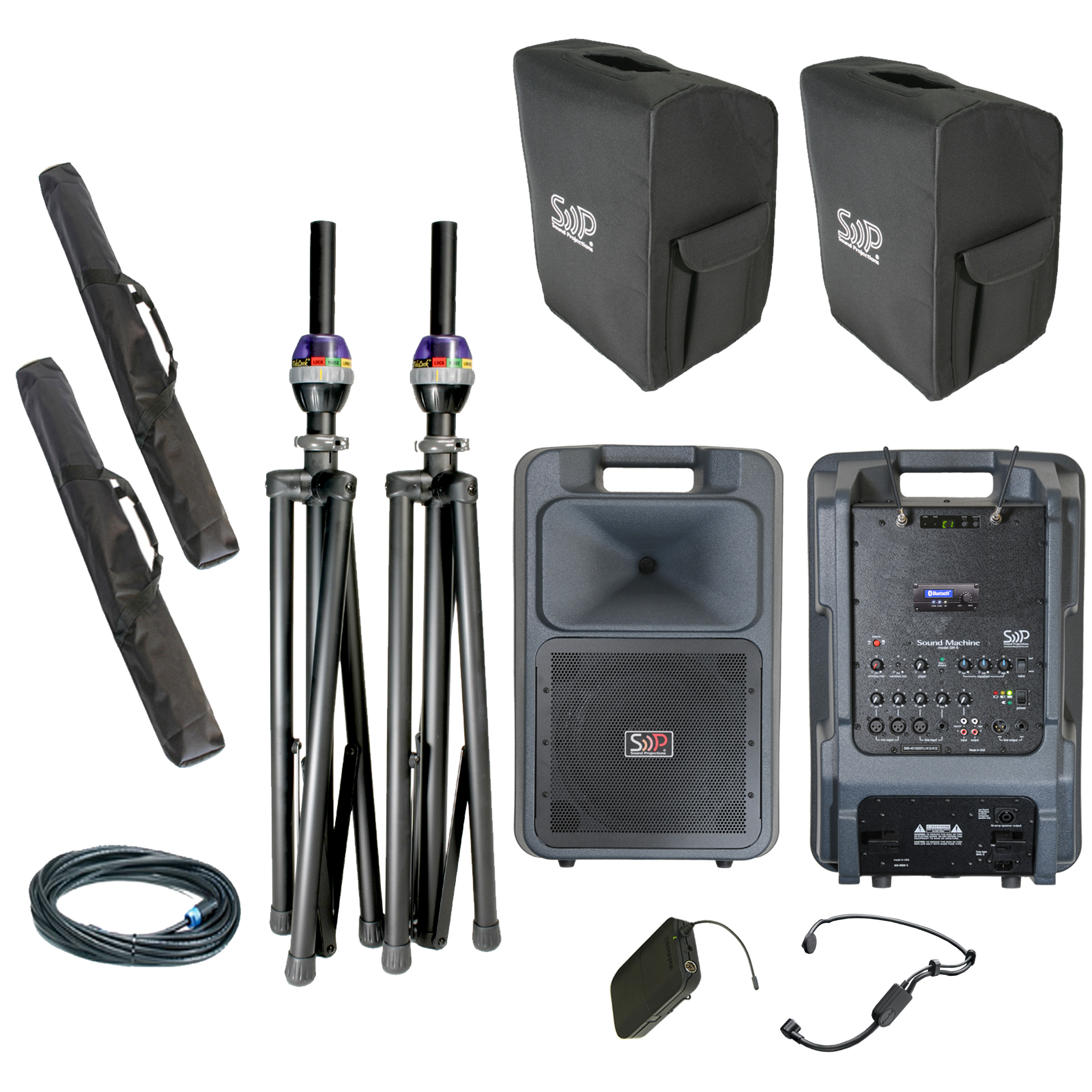 Sound Projections SM5-HBMBTDLX &mdash; SM-5 Deluxe: UHF Headset Wireless + Bluetooth + Companion Speaker