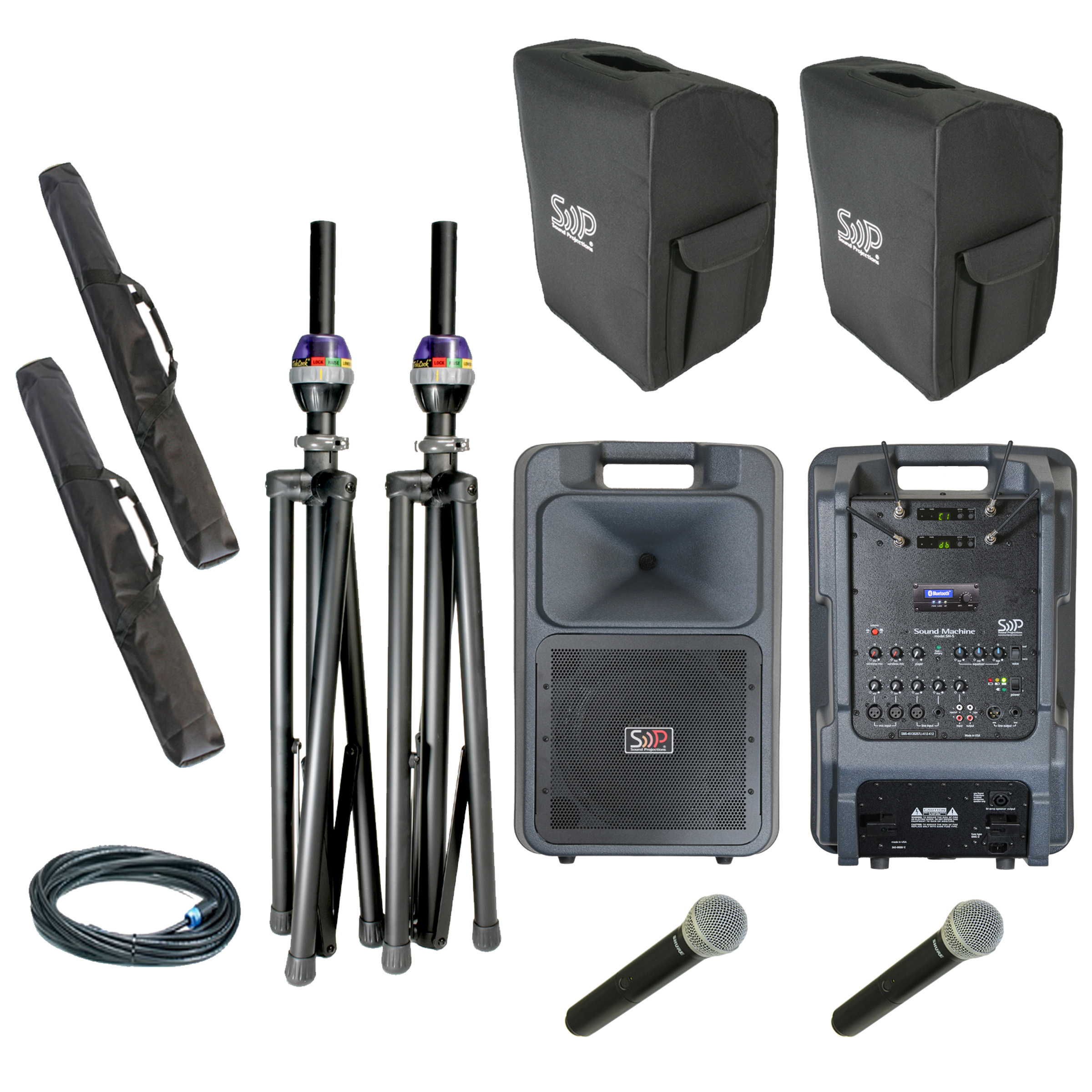 Sound Projections SM5-HH-HHBTDLX &mdash; SM-5 Deluxe: Dual UHF Handheld Wireless + Bluetooth + Companion Speaker