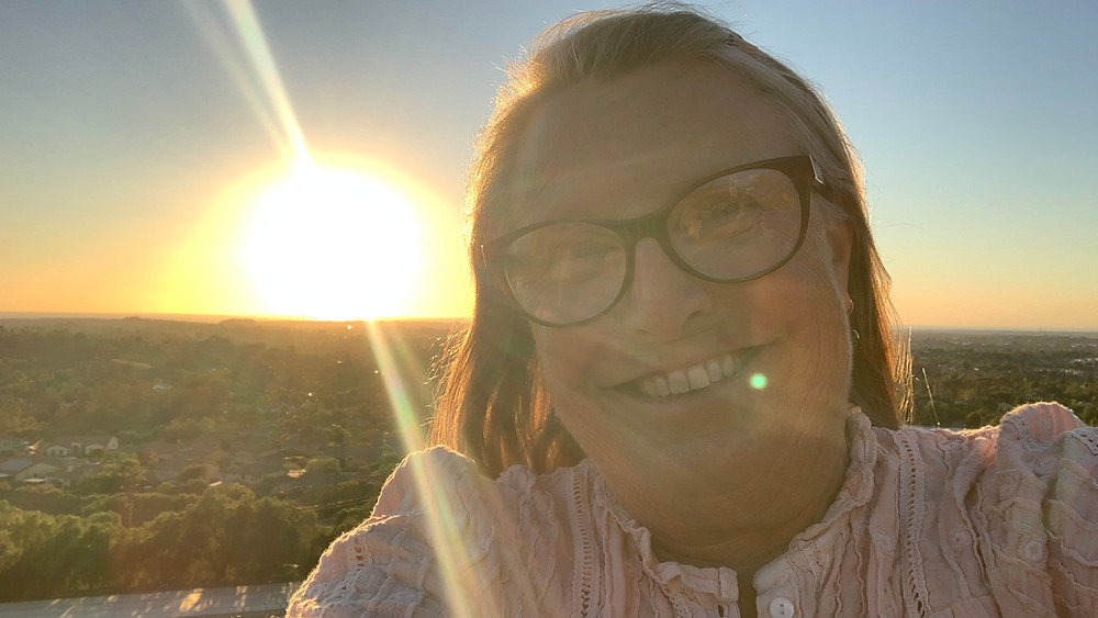 Sunset selfie Karen England.