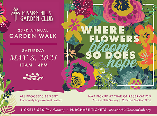 GARDEN WALK MAY 8th: Mission Hills Garden Club