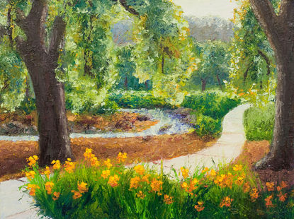 Sunset Walkway  12 X 16 Oil.jpeg