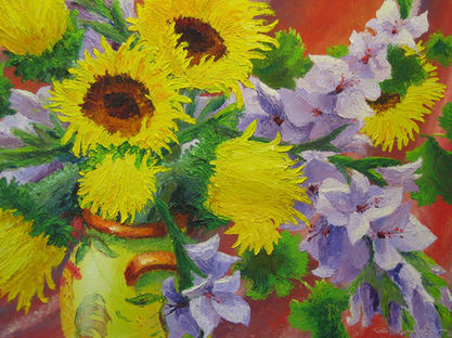 Glads & Sunnies  16 X 20 Oil.jpeg