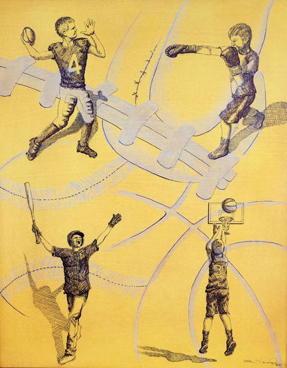 Blake and Sports  16 X 20  Pen and ink on acrylic.jpeg