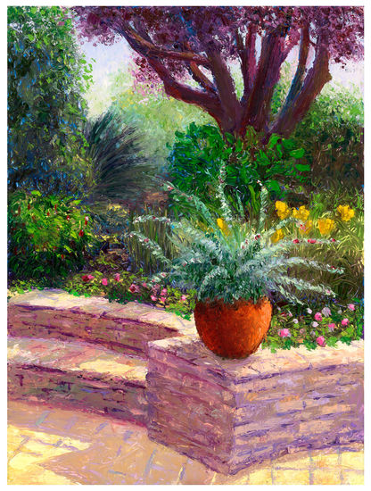 Winery Garden Bench  12 X 16 Oil.jpeg