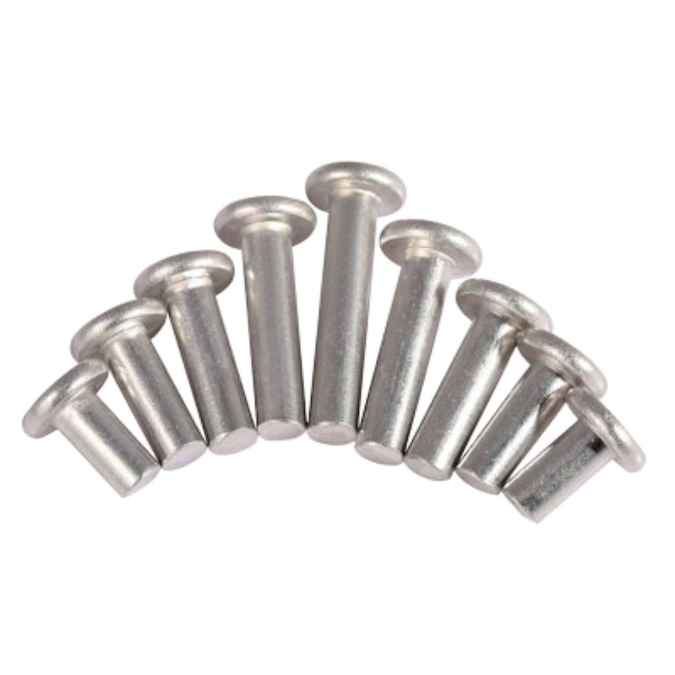 Mild steel, stainless steel and aluminium rivets