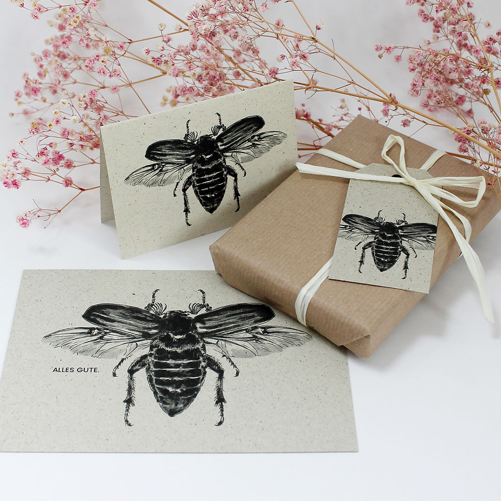 Miniaturbild: Grußkarte, Maikäfer, Spruch: Alles Gute.