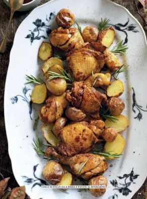 COSCE DI POLLO ALLA BIRRA E PATATE AL ROSMARINO