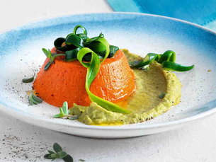Sformatino di peperone e salsa di zucchine